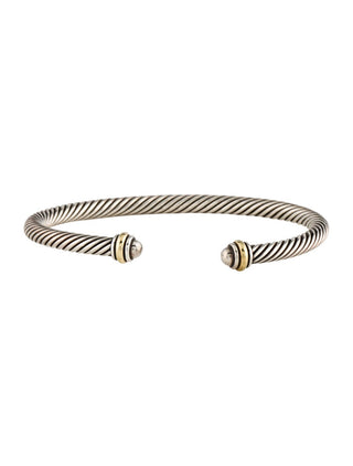 David Yurman Sterling Silver Two-Tone Classic Cable cuff