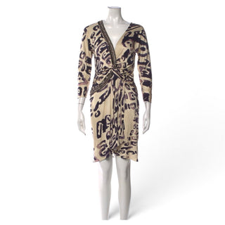 Emilio Pucci Multicolor Sequin Embellished Silk Knee-Length Dress L sz