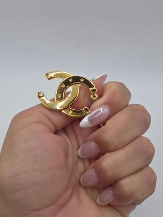 Chanel Gold-tone 2026 Oversize Interlocking CC stud earrings