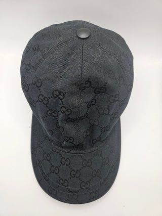 Gucci Black GG Monogram baseball cap XL sz