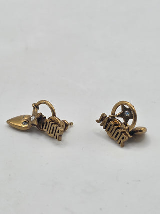 Christian Dior Gold-tone Crystal J'Adior Drop Earrings