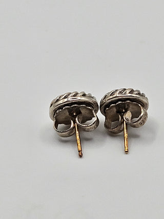 David Yurman Sterling Silver Two-Tone Cable Cookie Stud Earrings