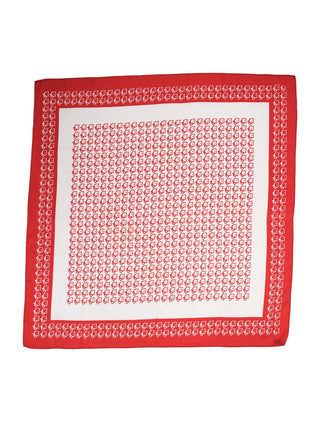 Christian Dior Red White CD Silk Printed Scarf