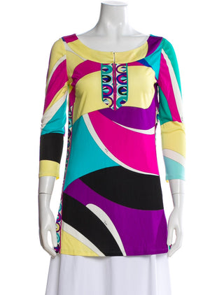 Emilio Pucci Multicolor long-sleeved Signature Print blouse S 38 sz