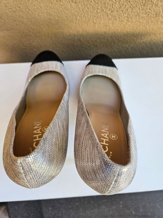 Chanel Metallic Silver 2012 Interlocking CC Logo Pumps 40 sz