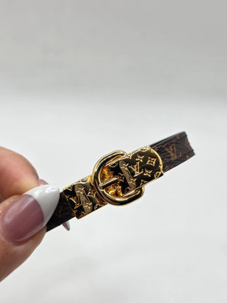 Louis Vuitton Brown Leather Fasten Your LV Bracelet