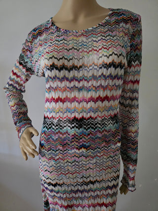 Missoni purple multicolor striped summer dress 10 US sz