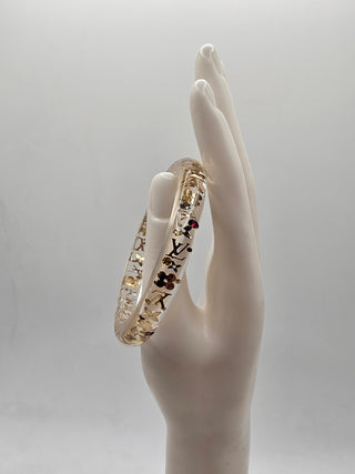 Louis Vuitton Resin Crystal Narrow Inclusion Bangle Bracelet