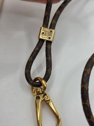 Louis Vuitton Brown leather LV Monogram Louise Phone Holder