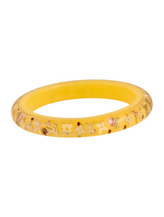 Louis Vuitton Yellow Gold-tone Resin Crystal Inclusion Bangle Bracelet