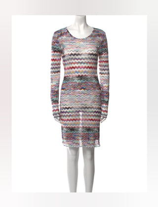 Missoni purple multicolor striped summer dress 10 US sz