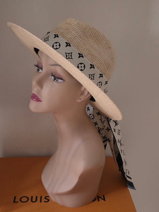 Louis Vuitton Beige Palm Abstract LV Monogram Wave Sun Hat M sz