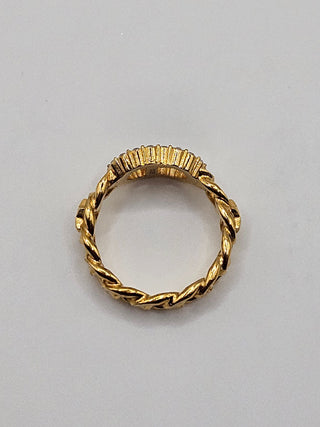 Christian Dior Gold-tone Crystal Clair D Lune Band Ring Size: 6