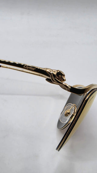 Cartier Gold-tone Cat-Eye Tinted Sunglasses