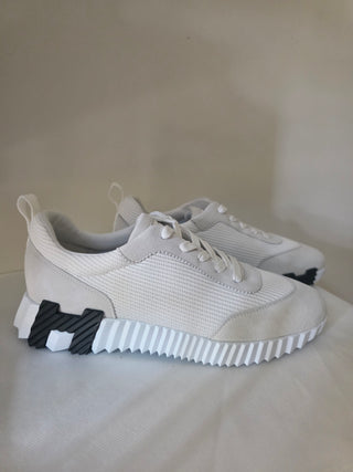 Hermès White Grey Bouncing Athletic Sneakers 40 sz