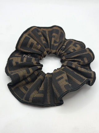 Fendi Brown black FF Logo Printed Hair Tie