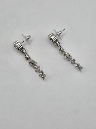 Chanel 2020 Strass Interlocking CC Star Drop Earrings