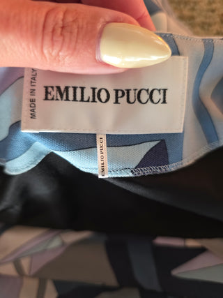 Emilio Pucci Blue Multicolor Signature Print Summer Dress 4 US sz