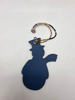 Hermès Brown Blue Petit H Snowman Bag Charm