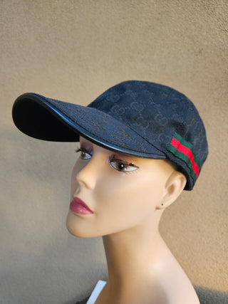 Gucci Black GG Monogram baseball cap XL sz