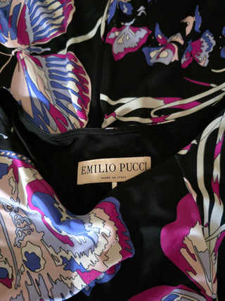 Emilio Pucci Purple Multicolor Floral Printed Knee-Length Dress 42 sz