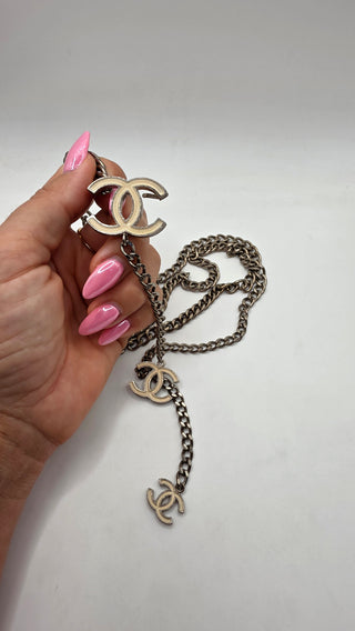 Chanel Silver-tone 2005 Interlocking CC Chain-Link Belt S sz