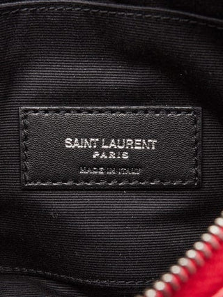 Yves Saint Laurent Red Matelasse Quilted Leather Monogram Small Bill Pouch