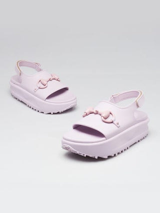 Gucci Purple Rubber Horsebit Platflorm Sandals 40 sz