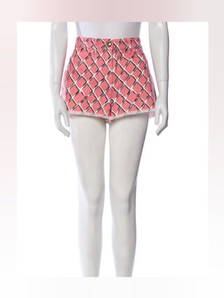 Chanel Pink Multicolor Interlocking CC Print 2018 Mini Shorts US6 FR38 sz