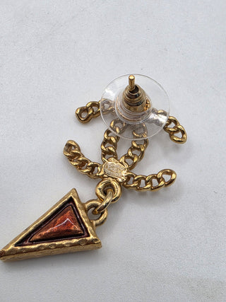 Chanel Faux Pearl Resin Intrecciato Drop Earrings