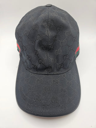 Gucci Black GG Monogram baseball cap XL sz