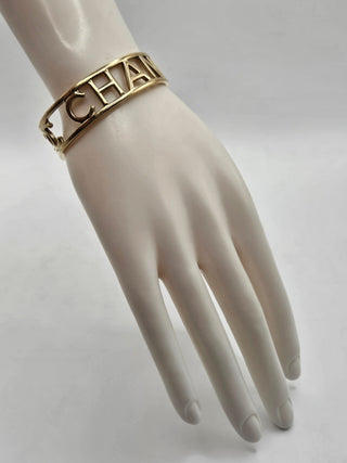 Chanel Gold-tone Logo Cuff Bracelet