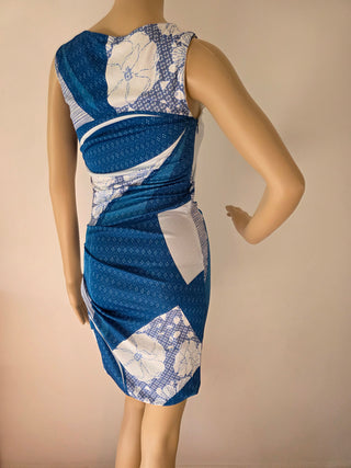 Emilio Pucci Blue Multicolor Signature Print Summer Dress 6 sz