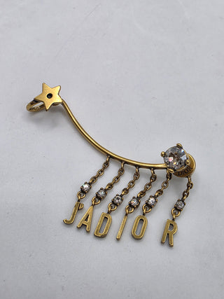 Christian Dior Goldtone Metal and Crystal Dio-r-Evolution Single Cuff Earring