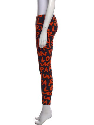 Louis Vuitton Black Orange Graffiti LV Monogram leggings 38 sz