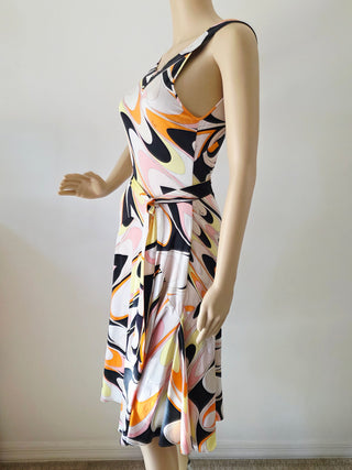 Emilio Pucci Multicolor Printed Midi Length Dress US 8