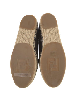 Fendi Black Logo Printed round-toe espadrilles 40 sz