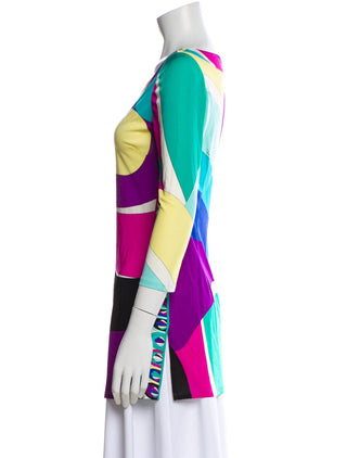 Emilio Pucci Multicolor long-sleeved Signature Print blouse S 38 sz