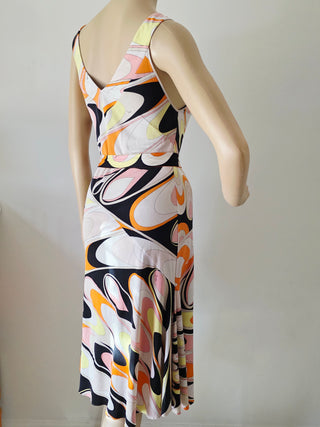 Emilio Pucci Multicolor Printed Midi Length Dress US 8