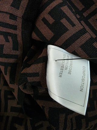 Fendi Brown FF Zucca Monogram Midi dress 40 sz