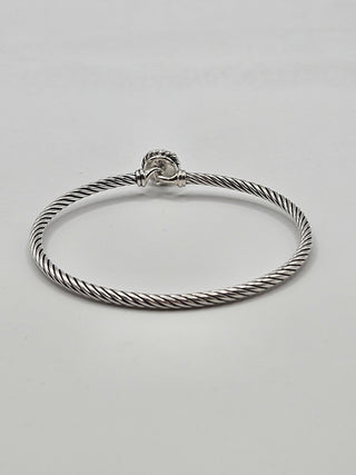 David Yurman Sterling Silver Onyx Châtelaine Bangle Hook Bracelet