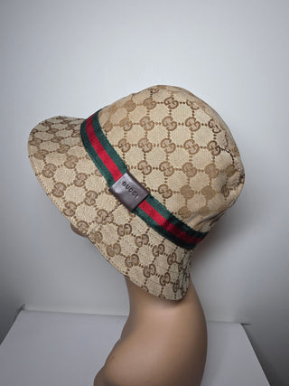 Gucci Brown Multicolor GG Monogram bucket hat M sz