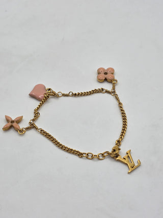 Louis Vuitton Gold-tone Sweet Monogram Charm Bracelet