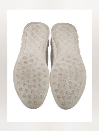 Chanel White Interlocking CC Logo Sequins Sneakers 39.5 sz