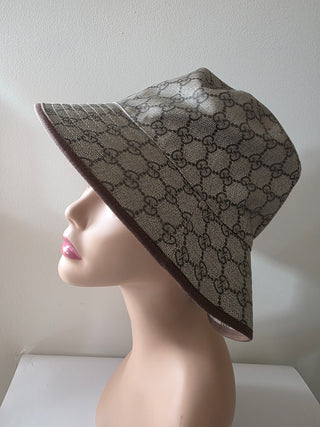 Gucci Beige brown GG Monogram bucket hat M sz