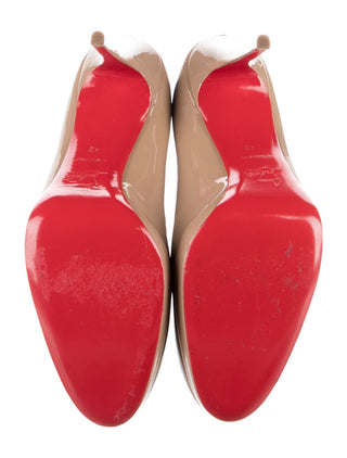 Christian Louboutin Beige Patent Leather Pumps 40 sz