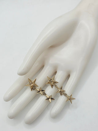 Chanel Gold-tone Interlocking CC Star Drop Earrings
