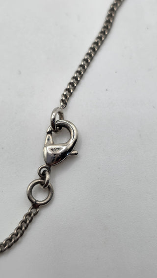 Chanel Silver-tone Strass Interlocking Oversized CC Pendant Necklace