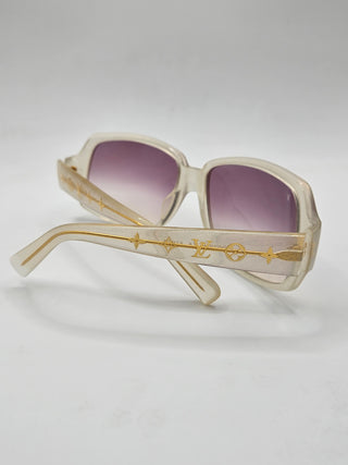 Louis Vuitton Glitter White Plastic LV Print Obsession Sunglasses