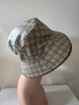 Gucci Beige brown GG Monogram bucket hat M sz